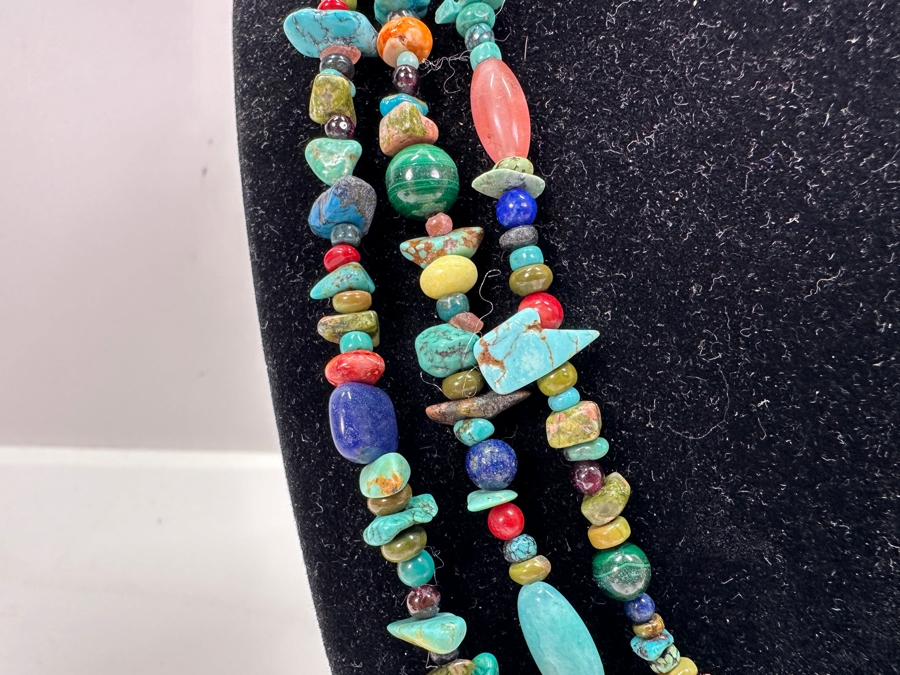 Multistrand Turquoise And Various Stones 18' Necklace [Photo 3]