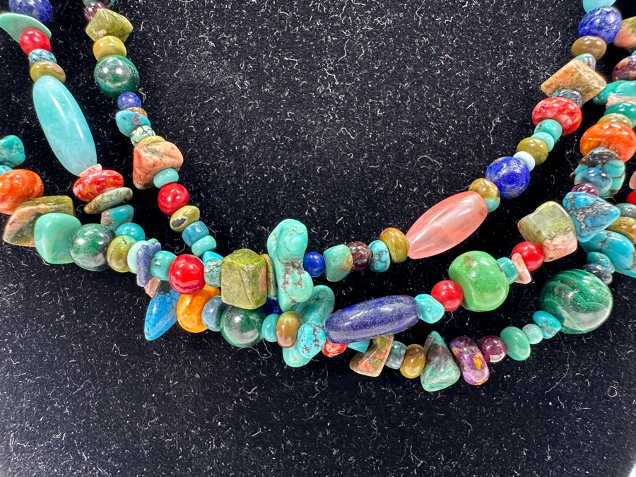 Multistrand Turquoise And Various Stones 18' Necklace [Photo 2]