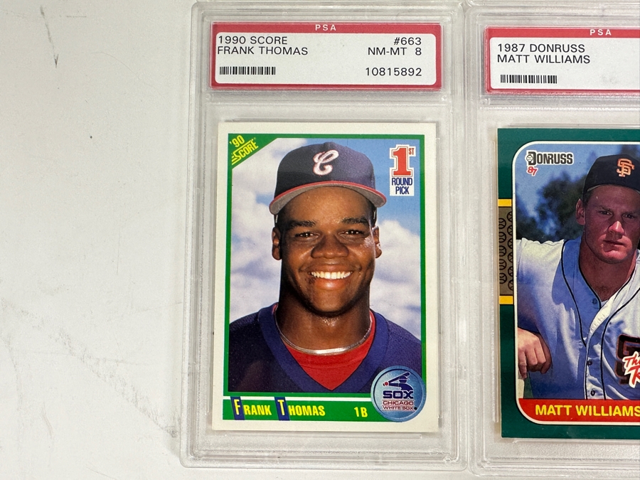 (6) PSA Graded Baseball Cards: Pedro Martinez, Ivan Rodriguez, Juan Gonzalez, Frank Thomas, Matt Williams & Roosevelt Brown [Photo 2]