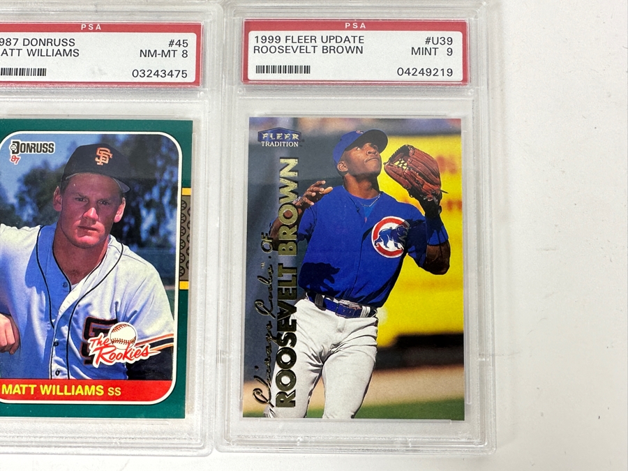 (6) PSA Graded Baseball Cards: Pedro Martinez, Ivan Rodriguez, Juan Gonzalez, Frank Thomas, Matt Williams & Roosevelt Brown [Photo 4]