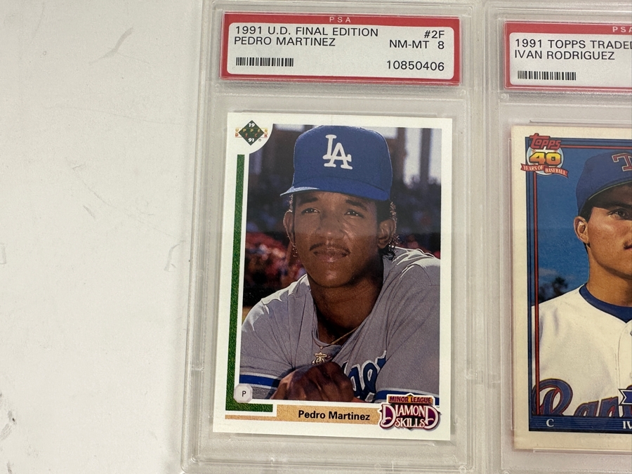 (6) PSA Graded Baseball Cards: Pedro Martinez, Ivan Rodriguez, Juan Gonzalez, Frank Thomas, Matt Williams & Roosevelt Brown [Photo 5]