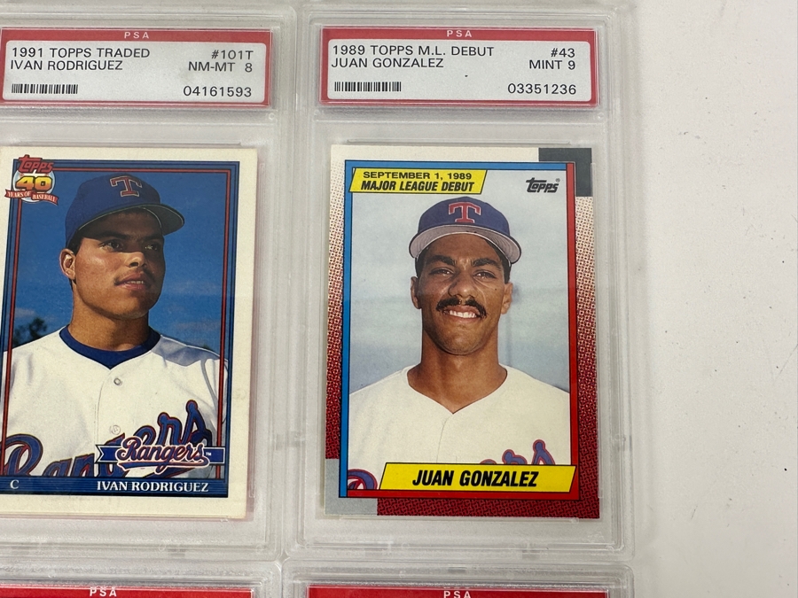 (6) PSA Graded Baseball Cards: Pedro Martinez, Ivan Rodriguez, Juan Gonzalez, Frank Thomas, Matt Williams & Roosevelt Brown [Photo 7]