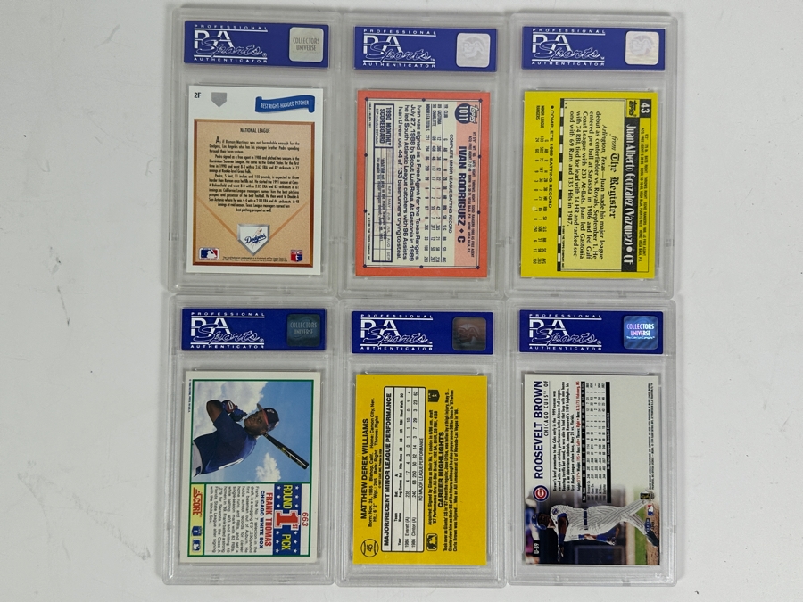 (6) PSA Graded Baseball Cards: Pedro Martinez, Ivan Rodriguez, Juan Gonzalez, Frank Thomas, Matt Williams & Roosevelt Brown [Photo 8]