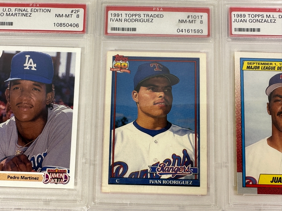 (6) PSA Graded Baseball Cards: Pedro Martinez, Ivan Rodriguez, Juan Gonzalez, Frank Thomas, Matt Williams & Roosevelt Brown [Photo 6]