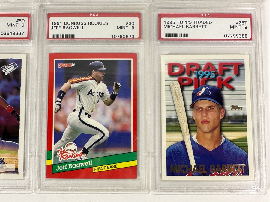 (6) PSA Graded Baseball Cards: Manny Ramirez, Shawn Green, Kevin Brown, Andruw Jones, Jeff Bagwell & Michael Barrett [Photo 4]