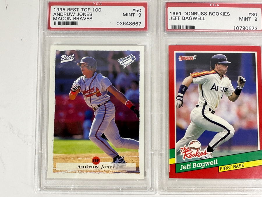 (6) PSA Graded Baseball Cards: Manny Ramirez, Shawn Green, Kevin Brown, Andruw Jones, Jeff Bagwell & Michael Barrett [Photo 5]