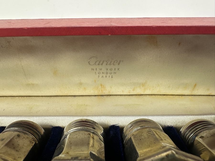 Cartier Sterling Silver Salt & Pepper Shakers In Their Original Box 63g [Photo 3]