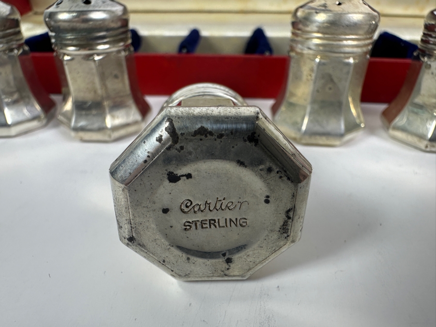 Cartier Sterling Silver Salt & Pepper Shakers In Their Original Box 63g [Photo 7]