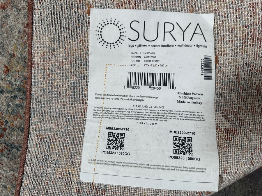Surya Polyester Runner Rug Made In Turkey 2'7' X 10' [Photo 4]