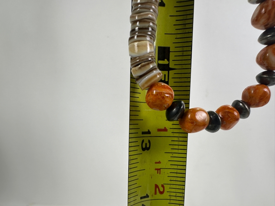 Native American Handcrafted Sterling Silver Shell Jewelry Set With Earrings, Bracelet & Necklace [Photo 6]