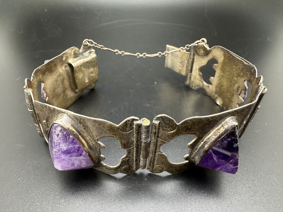 Vintage Mexican Sterling Silver Bracelet 52.6g [Photo 9]