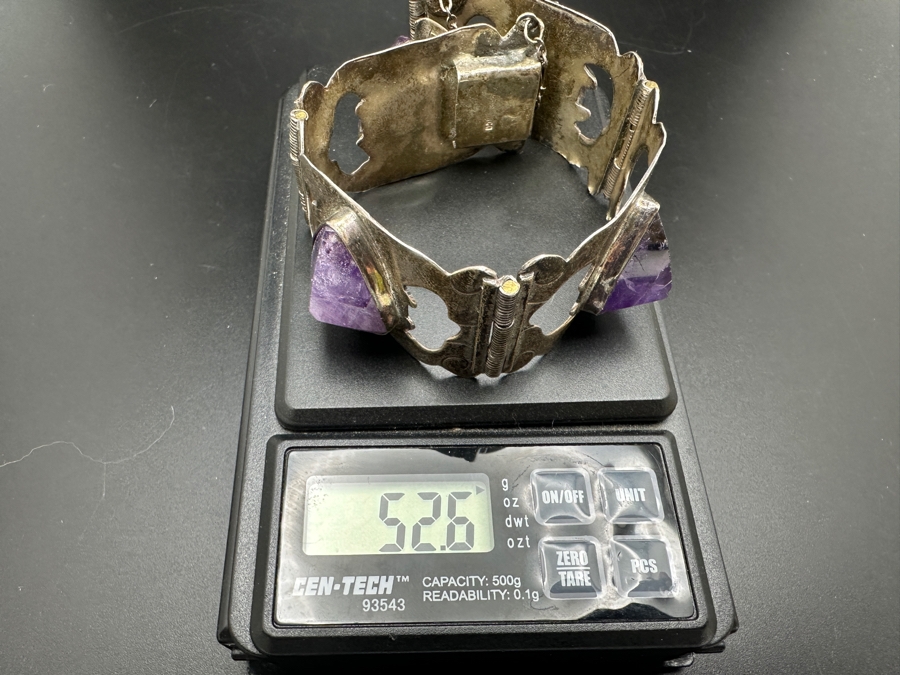 Vintage Mexican Sterling Silver Bracelet 52.6g [Photo 11]