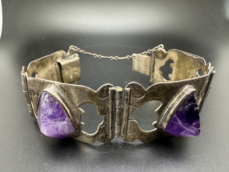 Vintage Mexican Sterling Silver Bracelet 52.6g [Photo 10]