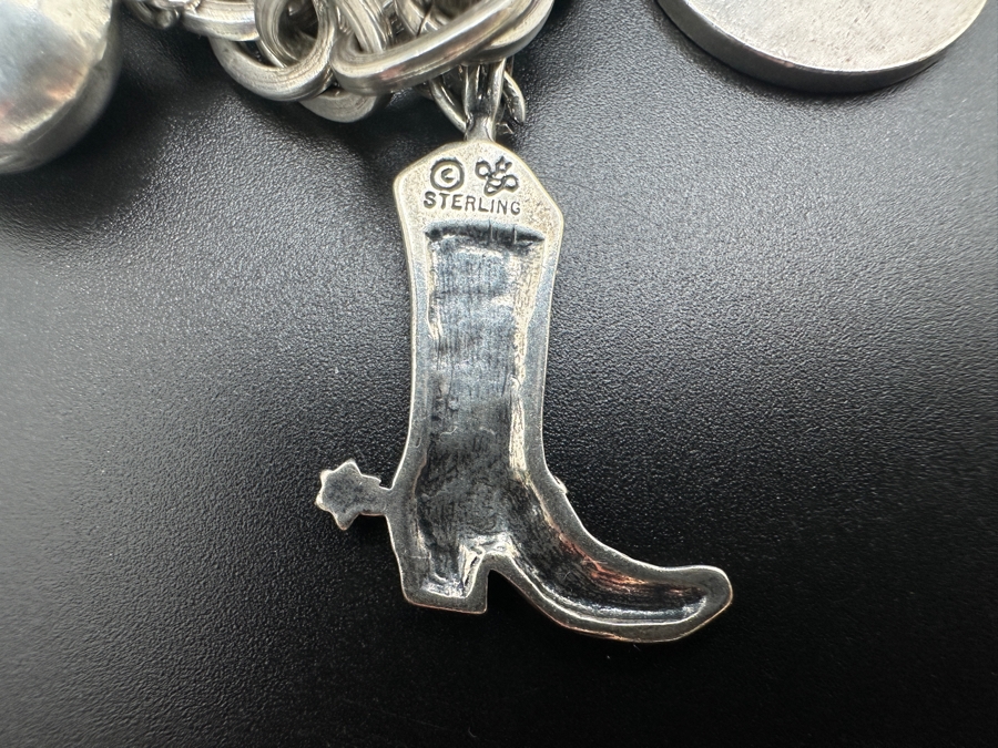 Vintage Mexican Sterling Silver Western Charm Bracelet 50.2g [Photo 10]