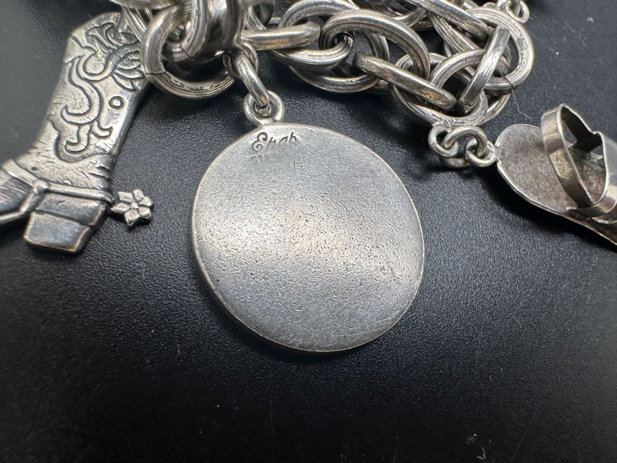 Vintage Mexican Sterling Silver Western Charm Bracelet 50.2g [Photo 9]