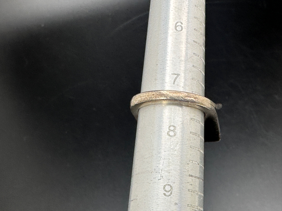 Sterling Silver Modernist Ring Set With Color Change Synthetic Sapphire Size 7.5 10.5g [Photo 12]