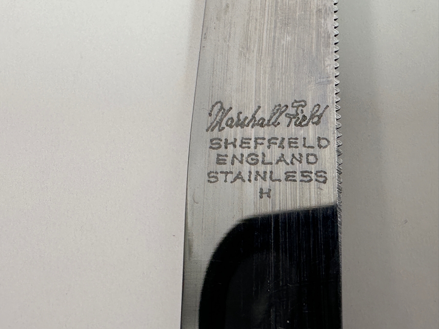Set Of Marshall Field Sheffield England Stainless Steel 7' Steak Knives With Mother Of Pearl Handles [Photo 5]