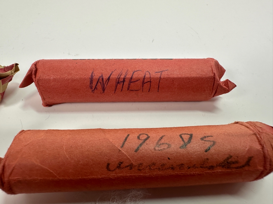 Collection Of Various Rolled Pennies Including Wheat Pennies, 1968s Uncirculated Pennies & Five Antique Liberty Head Nickels [Photo 3]