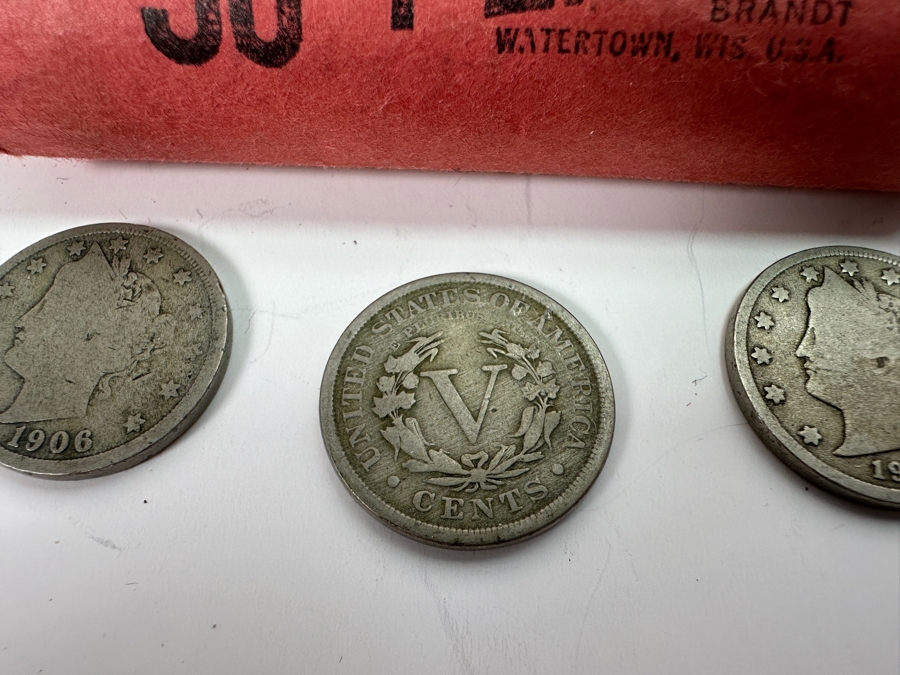Collection Of Various Rolled Pennies Including Wheat Pennies, 1968s Uncirculated Pennies & Five Antique Liberty Head Nickels [Photo 9]