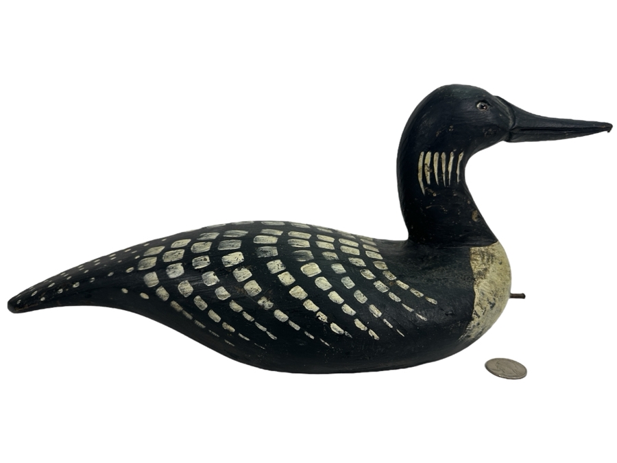 Vintage B.B.D. Back Bay Decoy Virginia Beach Carved And Hand Painted Wooden Duck Decoy 14.5'W x 6'D x 7'H  [Photo 1]
