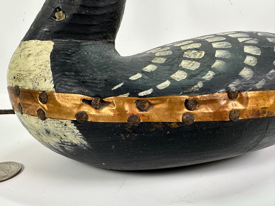 Vintage B.B.D. Back Bay Decoy Virginia Beach Carved And Hand Painted Wooden Duck Decoy 14.5'W x 6'D x 7'H  [Photo 6]