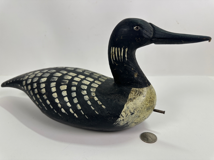 Vintage B.B.D. Back Bay Decoy Virginia Beach Carved And Hand Painted Wooden Duck Decoy 14.5'W x 6'D x 7'H  [Photo 2]