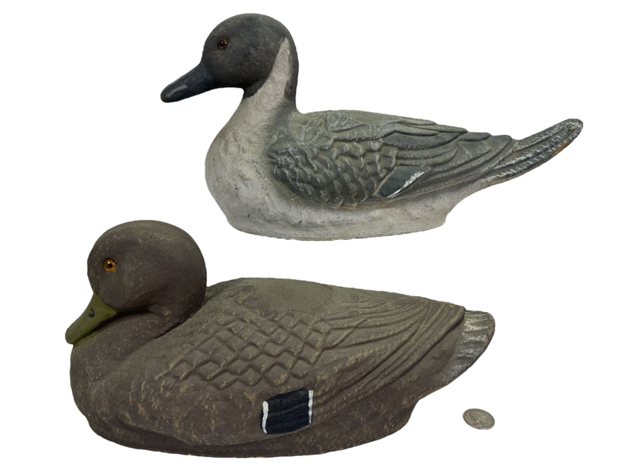 Vintage Life-Like JC Higgin SEARS Decoy (Top) And Brown Duck Decoy (Bottom) 16'W, 13'W [Photo 1]