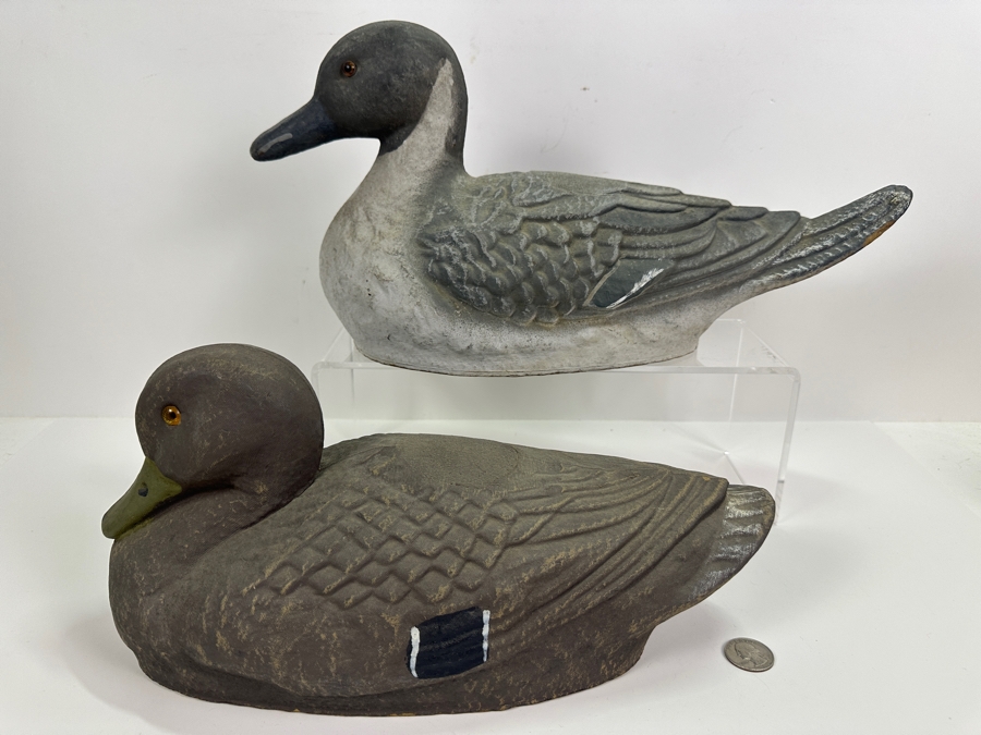 Vintage Life-Like JC Higgin SEARS Decoy (Top) And Brown Duck Decoy (Bottom) 16'W, 13'W [Photo 2]