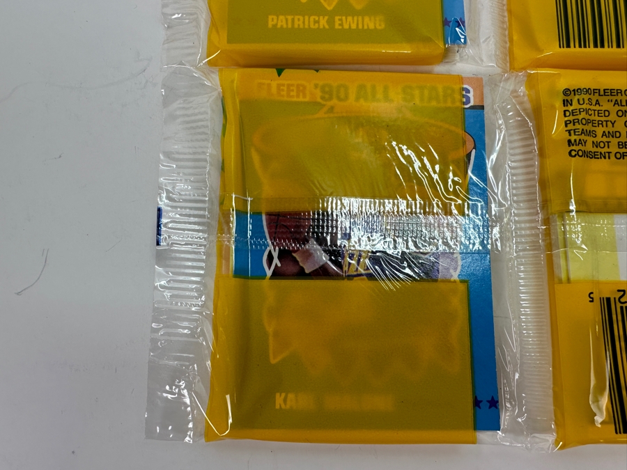 (12) Unopened Rack Packs Of 1990 Fleer NBA Basketball Cards - Total Of 540 Basketball Cards (Different Set From Last Sale) [Photo 6]