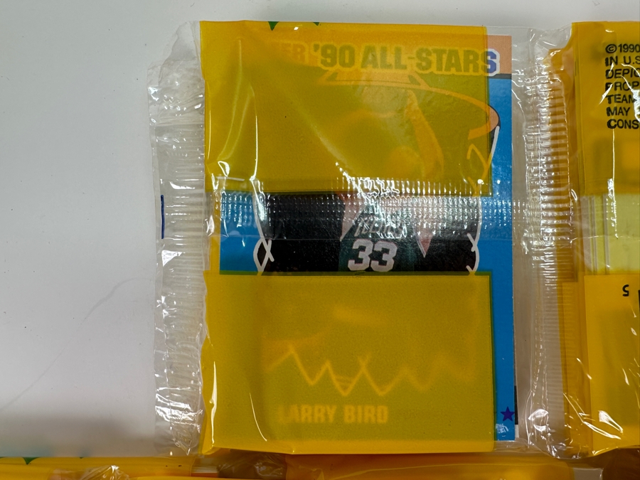 (12) Unopened Rack Packs Of 1990 Fleer NBA Basketball Cards - Total Of 540 Basketball Cards (Different Set From Last Sale) [Photo 8]