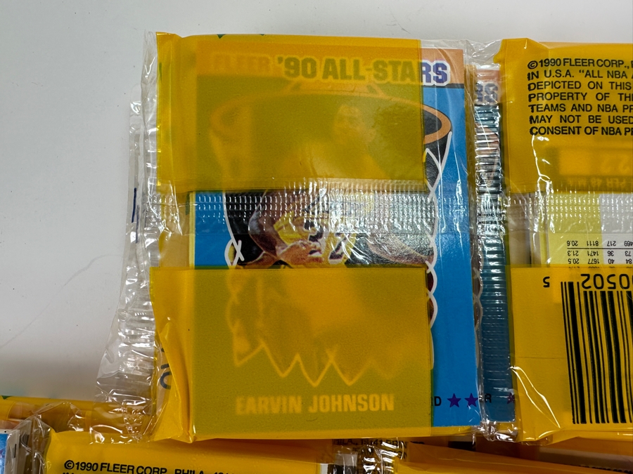 (12) Unopened Rack Packs Of 1990 Fleer NBA Basketball Cards - Total Of 540 Basketball Cards (Different Set From Last Sale) [Photo 11]