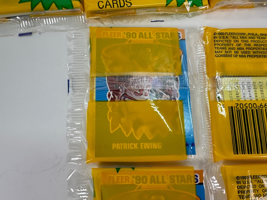 (12) Unopened Rack Packs Of 1990 Fleer NBA Basketball Cards - Total Of 540 Basketball Cards (Different Set From Last Sale) [Photo 7]
