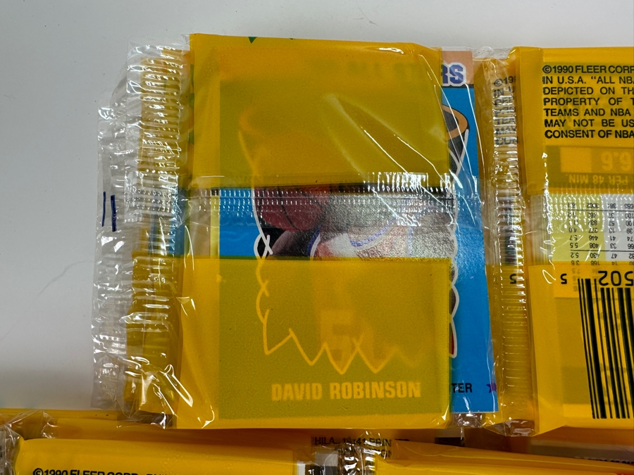 (12) Unopened Rack Packs Of 1990 Fleer NBA Basketball Cards - Total Of 540 Basketball Cards (Different Set From Last Sale) [Photo 10]
