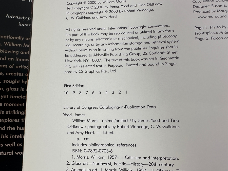 1st Edition Hardcover Book William Morris Animal Artifact by James Yood and Tina Oldknow [Photo 5]