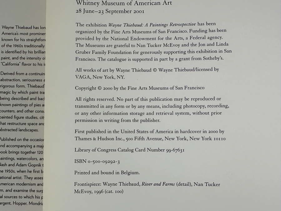 Hardcover Book Wayne Thiebaud A Paintings Retrospective By Steven A. Nash [Photo 4]
