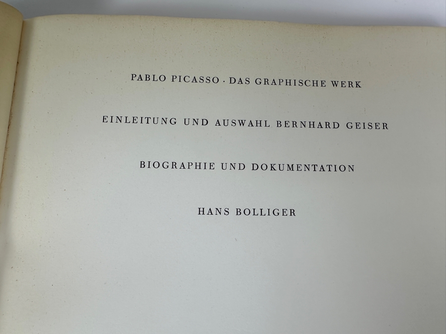 Hardcover German Book Pablo Picasso Das Graphische Werk By Hans Bolliger 1955 [Photo 4]