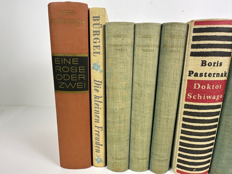 Collection Of German Hardcover Mid-Century Novel Books John Steinbeck, Ernest Hemingway, Shakespeare And More [Photo 3]