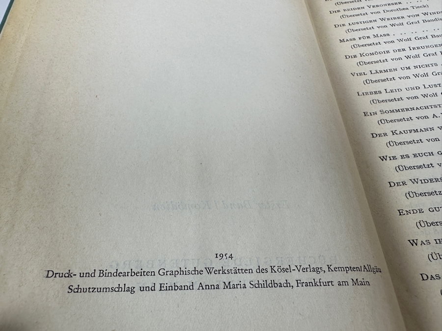 Collection Of German Hardcover Mid-Century Novel Books John Steinbeck, Ernest Hemingway, Shakespeare And More [Photo 11]