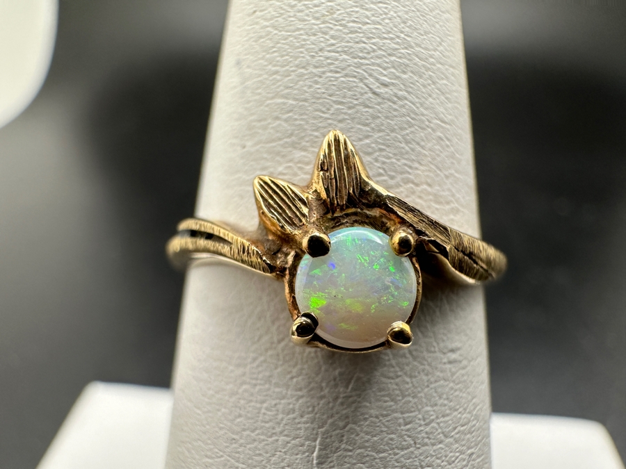 10K Gold Opal Ring Size 6.5 1.9g [Photo 3]