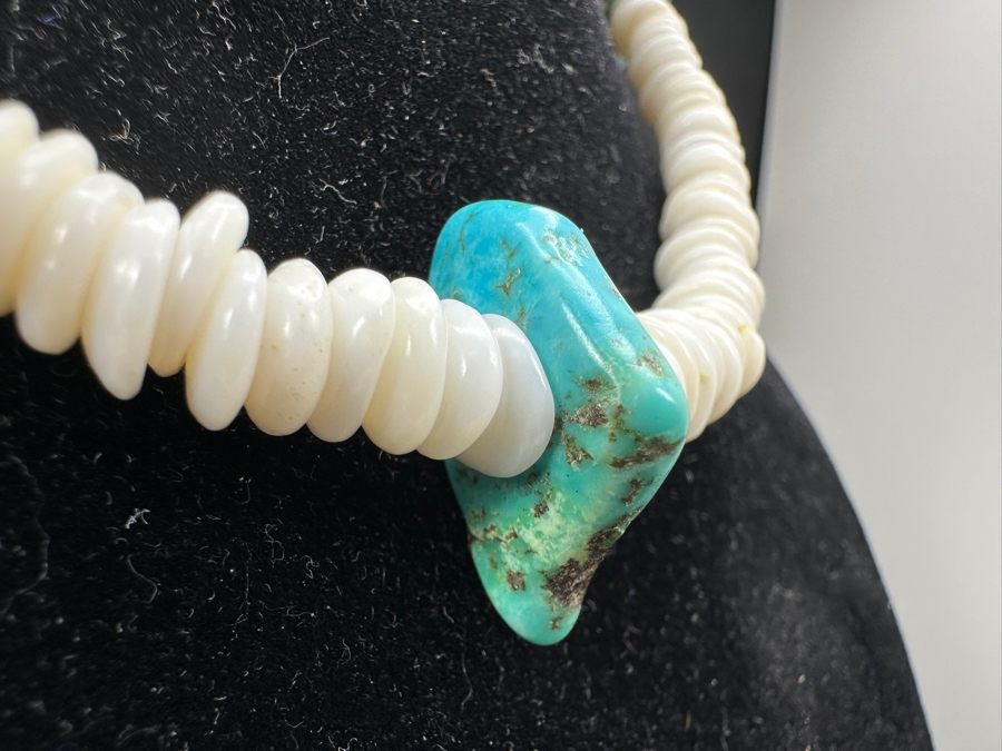Turquoise & Shell 13' Necklace [Photo 3]