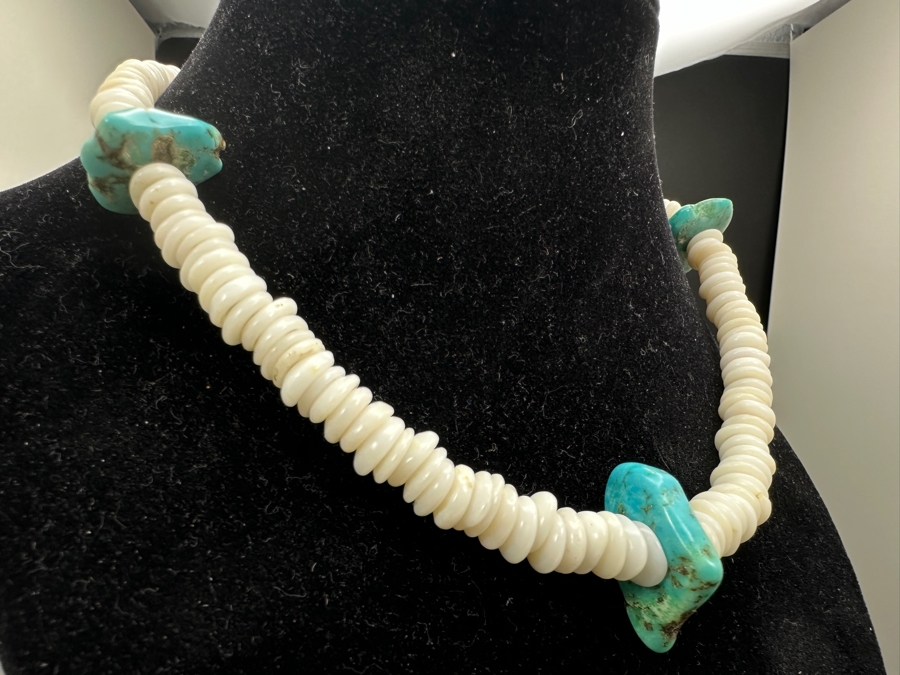 Turquoise & Shell 13' Necklace [Photo 2]