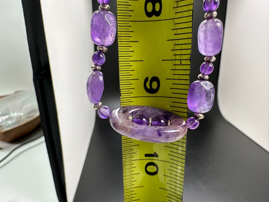 Stunning Amethyst & Sterling Silver 19' Necklace [Photo 4]