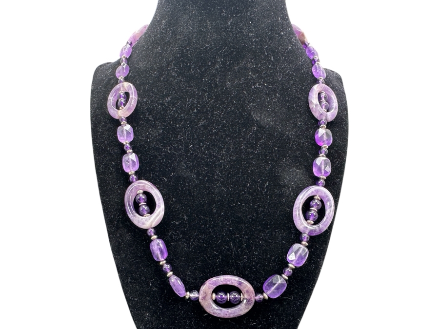 Stunning Amethyst & Sterling Silver 19' Necklace