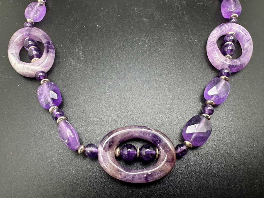 Stunning Amethyst & Sterling Silver 19' Necklace [Photo 2]