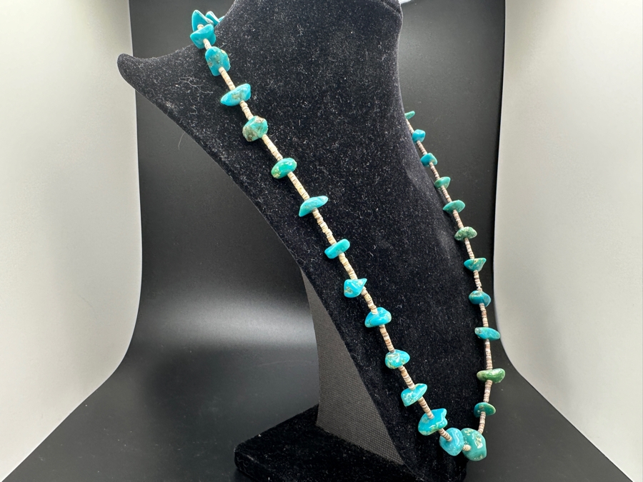Turquoise And Heishi 22' Necklace [Photo 2]