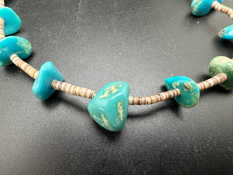 Turquoise And Heishi 22' Necklace [Photo 3]