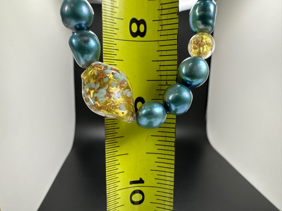 Baroque Pearl And Glass Bead 18' Necklace With 14K Gold Clasp [Photo 7]