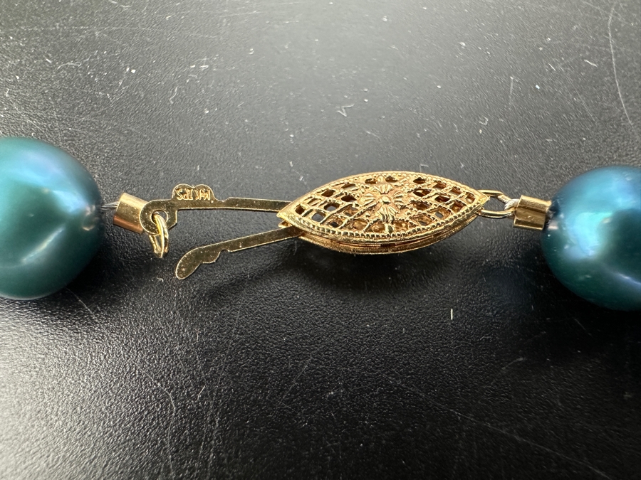 Baroque Pearl And Glass Bead 18' Necklace With 14K Gold Clasp [Photo 5]