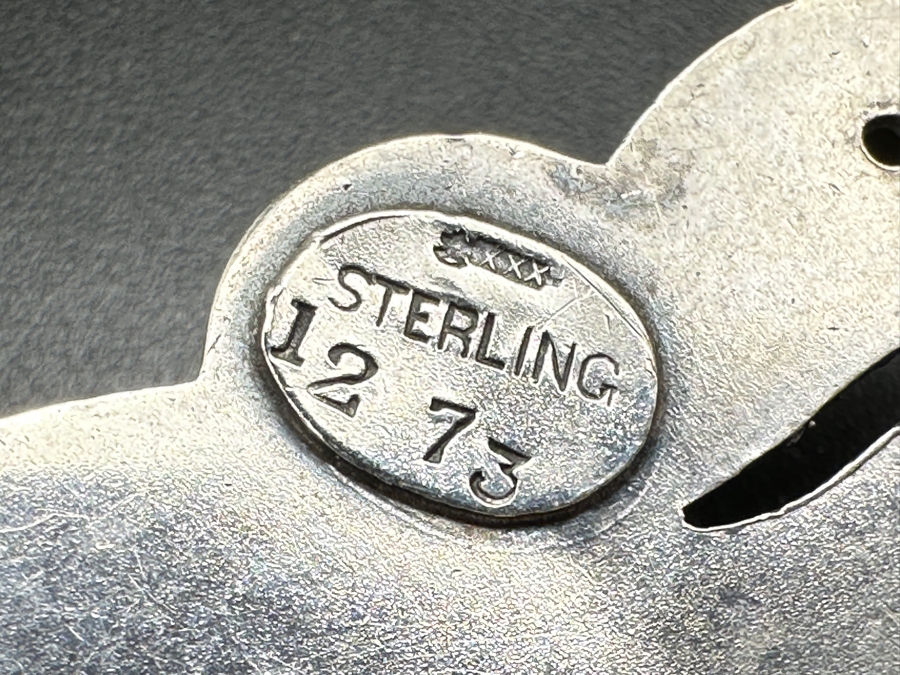 Antique Sterling Silver Art Noveua Brooch Lady Pin By William Kerr 1273 23g [Photo 4]