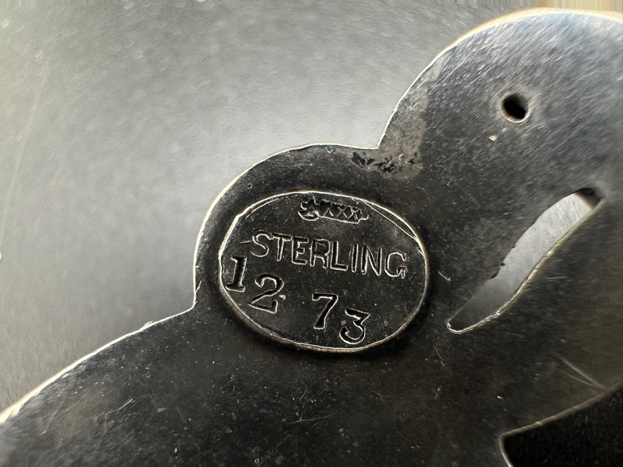 Antique Sterling Silver Art Noveua Brooch Lady Pin By William Kerr 1273 23g [Photo 3]